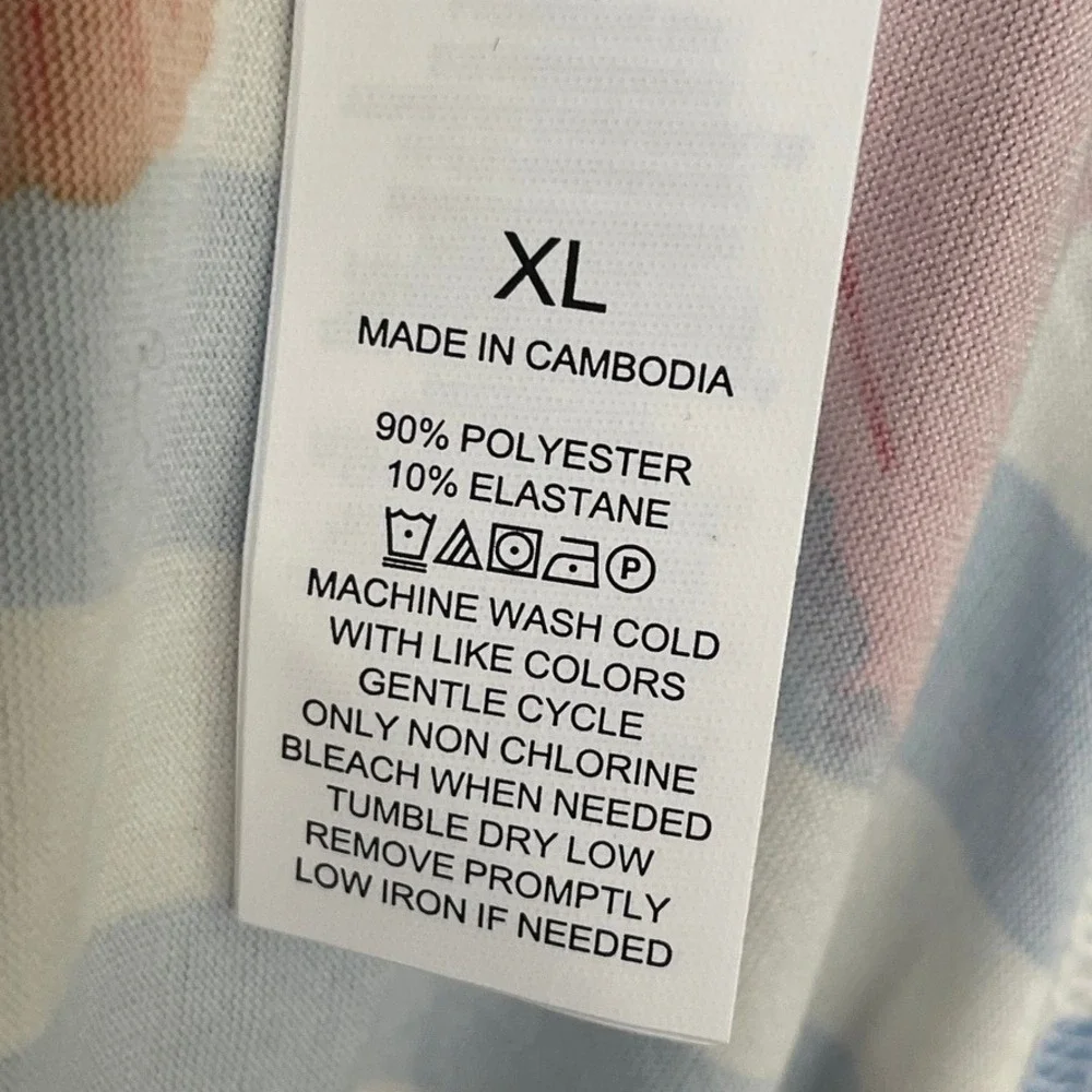 NEW Kate Spade Womens XL Blue Stripe Floral Sleep Top Pajama Shirt